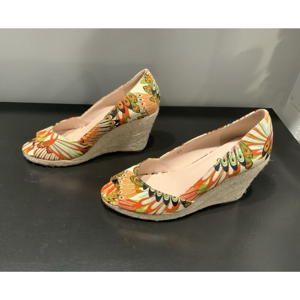 Ashro Espadrille Canvas Wedge NWT Size 9M - Picture 2 of 5
